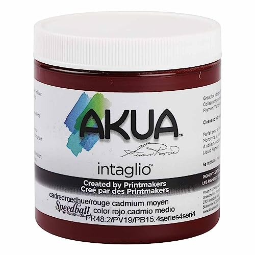 Akua Intaglio Water-Based Ink, 8-Ounce Jar, Cadmium Red Medium Hue