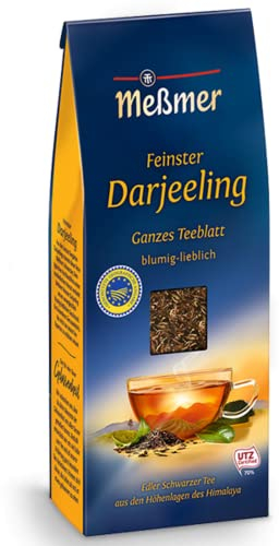 Meßmer Feinster Darjeeling | Ganzes Teeblatt | 150 g | blumig-lieblich | Vegan | Glutenfrei | Laktosefrei
