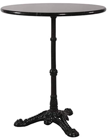 Bistrotisch Gastro Marmorplatte gusseiserner Fuß Ø60 x 73 cm schwarz NEU