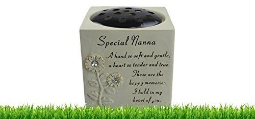 Memorial Graveside Pot Verse Flowers Diamante Rose Grave Pot Vase Special Missed - Special Nanna
