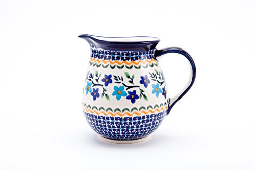 Bunzlauer Keramik Milchkanne klein/Sahnekännchen 0,42 Liter Ø13,1 cm, H=11,8 cm, Dekor 1154a