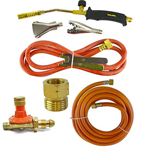 Gas Torch Burner 2m & 5m Propane Hose Roofer Plumber Weed Regulator