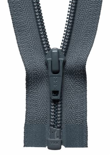 30/ 76cm YKK Nylon Open End Zip: Dark Grey