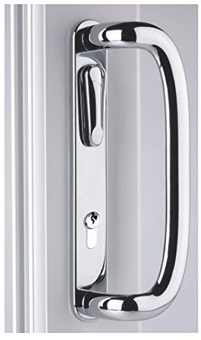 Mila Inline Patio Door Handle Pair 109mm Screw Fix Chrome Lever