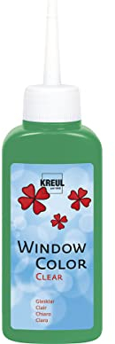 KREUL 40214 - Window Color Clear dunkelgrün 80 ml, Fenstermalfarbe auf Wasserbasis, mit glatter glasklarer Oberfläche, geeignet für Oberflächen wie Glas, Spiegel und Fliesen