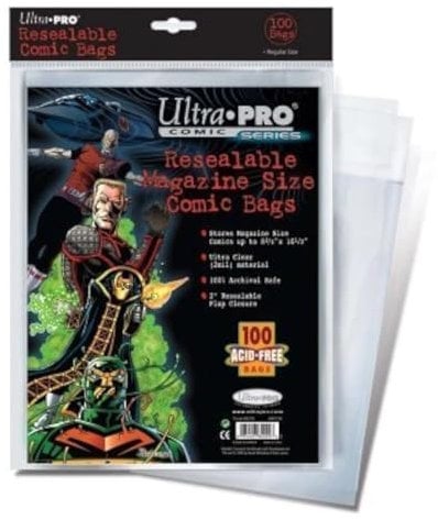 Ultra Pro Resealable Magazine Size Comic Bags (100 Acid Free Bags)