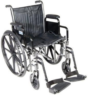 Drive Medical SSP218DDA-SF Silver Sport 2 Lightweight Folding Wheelchair, Black
