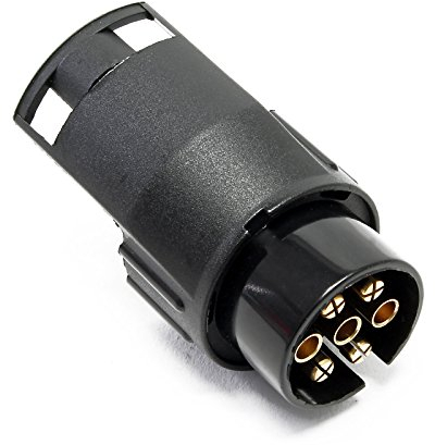 Wiltec Anhänger Adapter 7 auf 13 polig 12V, Kunststoff Adapter für PKW Anhänger, Anhängerkupplung Steckanschluss, Anhängersteckdose
