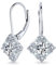 Braut-Deko-Stil Zirkonia CZ Baguette Klappverschluss Ohrhänger für Damen für Abschlussball .925 Sterlingsilber
