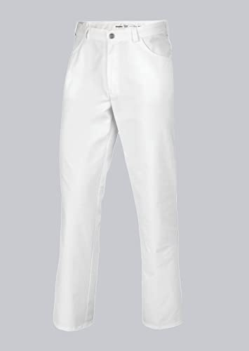 BP 1643-686-21-2XLn Unisex-Hose, Jeans-Stil mit verstellbarem Gummizug hinten, 230,00 g/m² Stoffmischung mit Stretch, weiß, 2XLn