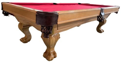 8 Ft. Tunierpoolbillard Billardtisch Pool Modell Winston Nr.:9 Billard mit 3cm starken Schieferplatten Tuchfarbe Blau Gestellfarbe Natur