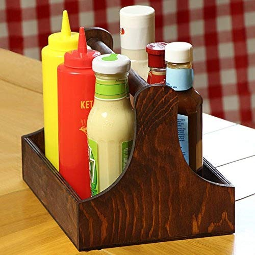 dine@drinkstuff Pine Condiment Caddy 25 x 18 x 18cm- DS31439, Simgle