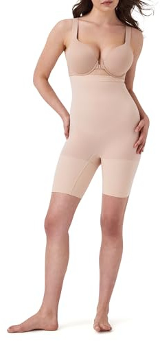 SPANX SPANXsculpt Power Series High-Waisted Mid-Thigh Short - Lightweight, All-Day Comfort - Core Control Shapewear - Soft Nude - Large