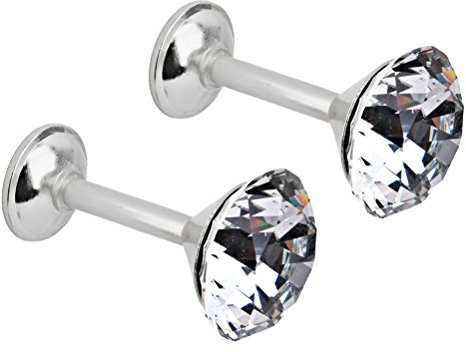 Nappa di muro di diamante della Fermatenda porta ganci 2pcs (argento)