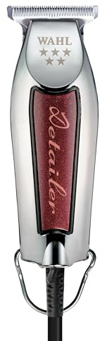 Wahl Professional Detailer Trimmer, Burgundy, Adjustable T-Blade, Corded Lightweight Rotary Motor, Includes 3 Guides and Accessories