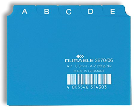 Durable Leitregister A - Z, A7 quer, 1 Stück, Blau, 367006
