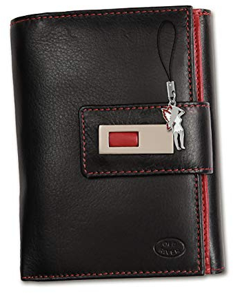 Old River - Old River Chloe Petite Porte-Monnaie - Portefeuille - Sac À Main En Cuir Véritable Bleu Foncé (Presque Noir) - Noir