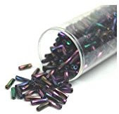 Rainbow Bugle Beads Twisted 7mm