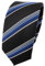 TigerTie - schmale Designer Krawatte in blau hellblau silberweiss schwarz gestreift