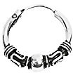 NKlaus PAAR 925 STERLING SILBER Keltische Bali Creolen s mit Kugel 12mm 7088