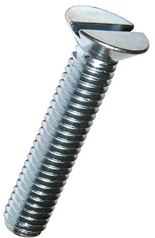 DIN 963, Senkschrauben 4.8 mit Schlitz, M 8 x 50, mit Kopflochbohrung galv. verzinkt, VE: 100Stück