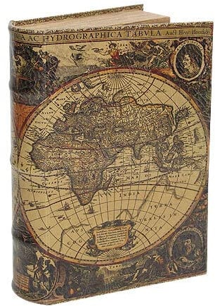zeitzone Hohles Buch mit Geheimfach Buchversteck Atlas Antik-Stil 21cm