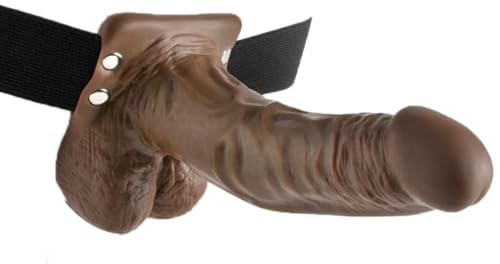 Pipedream Fetish Fantasy Series 7 Hollow-Strap-On with Balls, Brown & Black, 18,9x4,3 cm