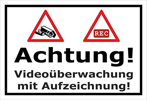 Melis-Folienwerkstatt Schild - Video-überwachung - 45x30cm | 3mm Aluverbund – S00348-002-A 20 VAR