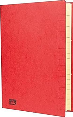 RNKVERLAG 4618-2 - Konferenz- und Ordnungsmappe mit Gummizug, Maße (BxH) 245 x 345 mm, bis DIN A4, 20 Fächer, rot, 1 Stück