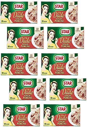 10x Star Dado Funghi porcini Brodo pietra funghi zuppa cubo bruhe 10 pz