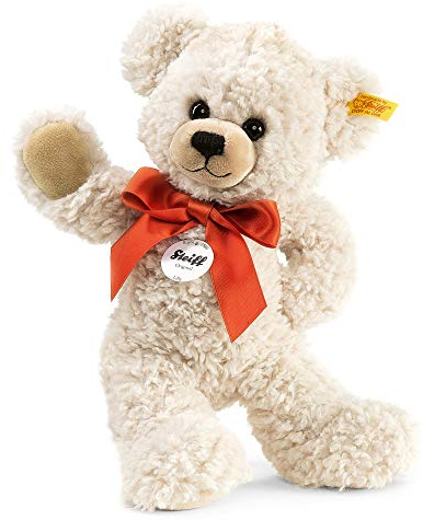 Steiff Kuscheltier Lilly Schlenker-Teddybär, Süßes Stofftier mit Kunststoffaugen, Kinder, Jungen & Mädchen, Plüschtier 28 cm, Weiß, 111556