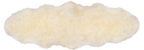 Naturally Sheepskins Double Long Wool Rug 180x55cm New Zealand Sheepskin Wool - Soft, Luxurious & Plush Rug for Living Room, Bedroom & Home Decor - Oeko-Tex® certified (Ivory)