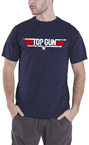 Top Gun Distressed Logo Männer T-Shirt Navy XXL 100% Baumwolle Fan-Merch, Filme