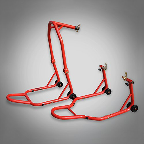 STFLV RicambiWeiss Lenkkopf Montageständer Set Frontständer und Heckständer kompatibel mit Yamaha Suzuki Kawasaki Honda