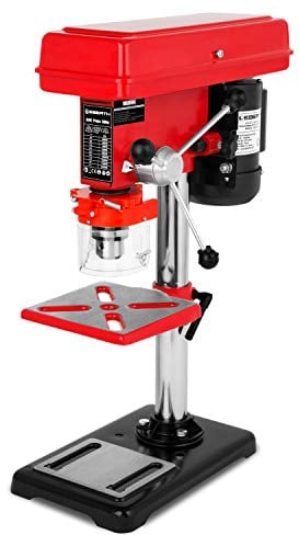 EBERTH Taladro de banco, taladro de columna, 550 vatios, carrera del husillo 50mm, portabrocas Ø3-16mm, 9 velocidades máx. 2350 rpm, mesa de taladrar basculante y giratoria, herramienta de taller