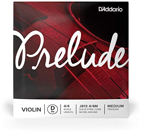 D'Addario Cuerda individual Re para violín Prelude, escala 4/4, tensión media., 4/4 Scale, Single D String
