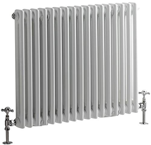 Milano Windsor White Cast Iron Style Horizontal Double Column Radiator - 600mm x 785mm