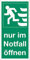 Aufkleber Nur im Notfall öffnen links 14,8x7,4cm Folie