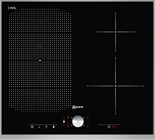 Neff TT 5453 N - Piano cottura elettrico, in vetroceramica, 60,6 cm, 4 zone di cottura a induzione, colore: Nero
