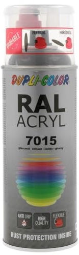 Dupli-Color 506437 RAL-Acryl-Spray 7015, 400 ml, Schiefergrau Glanz