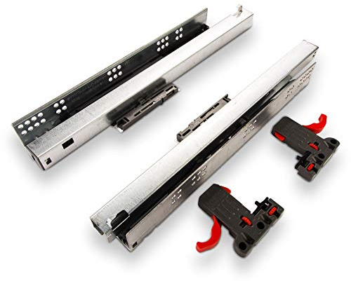 SOTECH 1 Paar Smart Slide Vollauszüge UV4-40-K2D-L600-PS für Holzschublade 600 mm Unterflurführung mit Push-Open u. Soft-Close