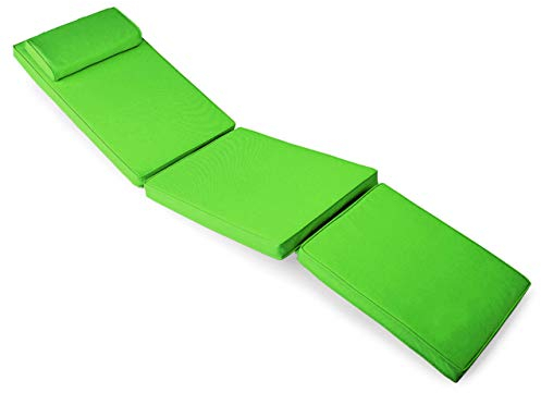 Nexos Trading Divero Liegenauflage für Deckchair Steamer Sitzpolster für Gartenmöbel Holzliege Liegestuhl – bequem hochwertig robust – hellgrün