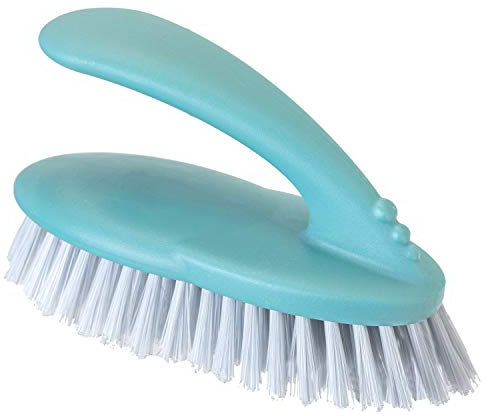 Vigar Paquete Multifuncionales, Cerdas Duras y Resistentes, Cepillo para Fregar con Mango Ergonómico para Baño, Ducha, Bañera, Azulejos, Pared, 16x7x9cm, Azul