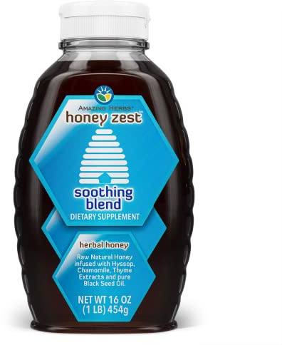 Amazing Herbs Raw Natural Honey Herbal Honey - 16 Fl Oz Bottle