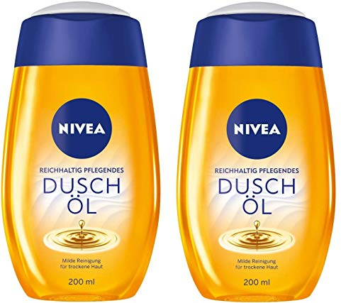 Nivea Natural Duschöl, 2er Pack (2 x 200 ml), milde Reinigung für trockene Haut, mit natürlichen Ölen