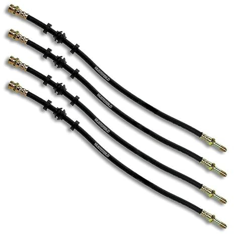 BESTPRICE 4x Bremsschlauch vorne Länge 522mm & hinten Länge 140mm ohne Hohlschraube