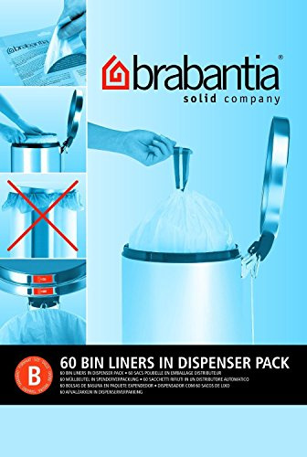 Brabantia Smartfix Bin Liners, Size B, 5 Litre - 120 Bag Dispenser Pack (1)