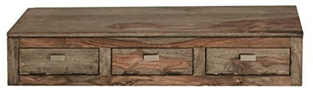 MASSIVMOEBEL24.DE Wandelement Sheesham grau geölt Nature Grey #068 | 98x25x20 cm (BxTxH) 10 kg Landhaus montiert vollmassiv