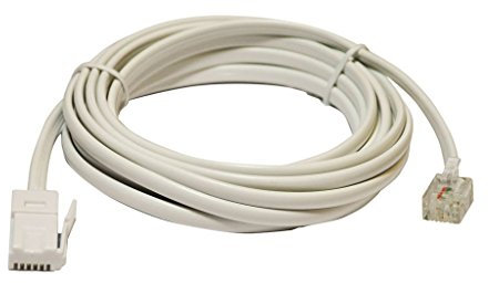 Electrovision White BTM-RJ11 Modem Cable, plug directly into a standard BT wall socket and it's compatible with the majority of telephones and modems. Available in 2 or 3 metres. (2)