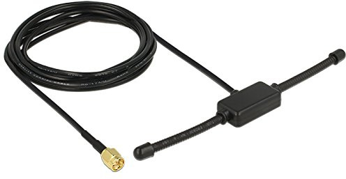 DELOCK ISM 433 MHz Antenne SMA Stecker 3 dBi omnidirektional starr schwarz Klebemontage